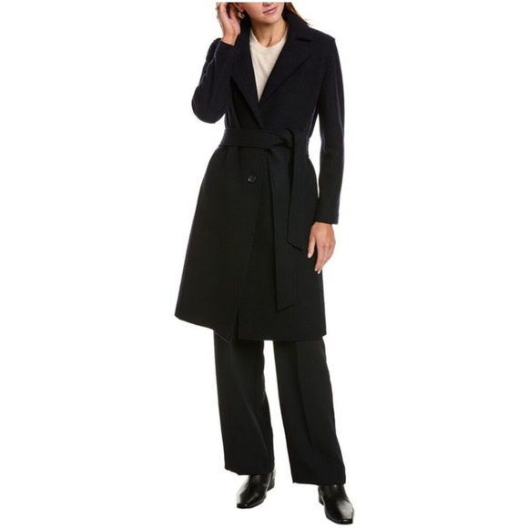 Cinzia Rocca Icons Jackets & Blazers - Cinzia Rocca Due wool cashmere black belted long coat jacket size 12